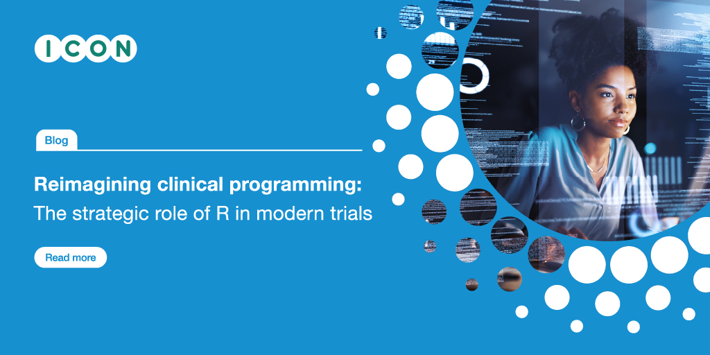 ICONplc's tweet image. From tighter timelines to greater regulatory expectations, today’s clinical trials demand more from programming. Discover why R is becoming central to delivering results with speed and confidence.  ow.ly/rISG50X1km1

#ClinicalTrials #RStats #ClinicalProgramming