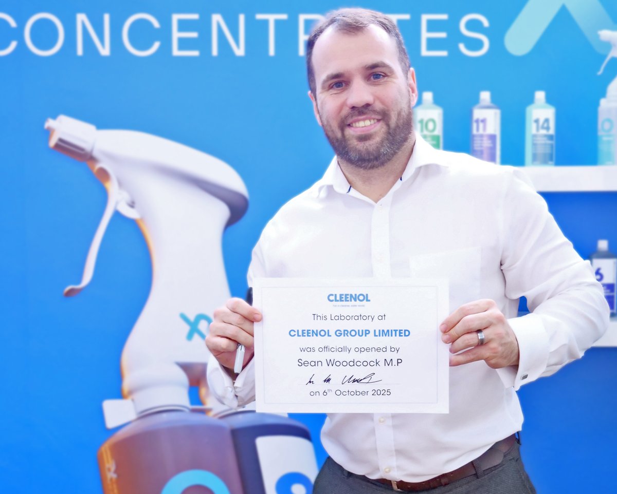 We were delighted to welcome our local MP, Sean Woodcock, who officially opened our newly refurbished lab - a new facility that enables us to develop, test and deliver the highest quality cleaning solutions. #lab #cleenol #cleaning #quality