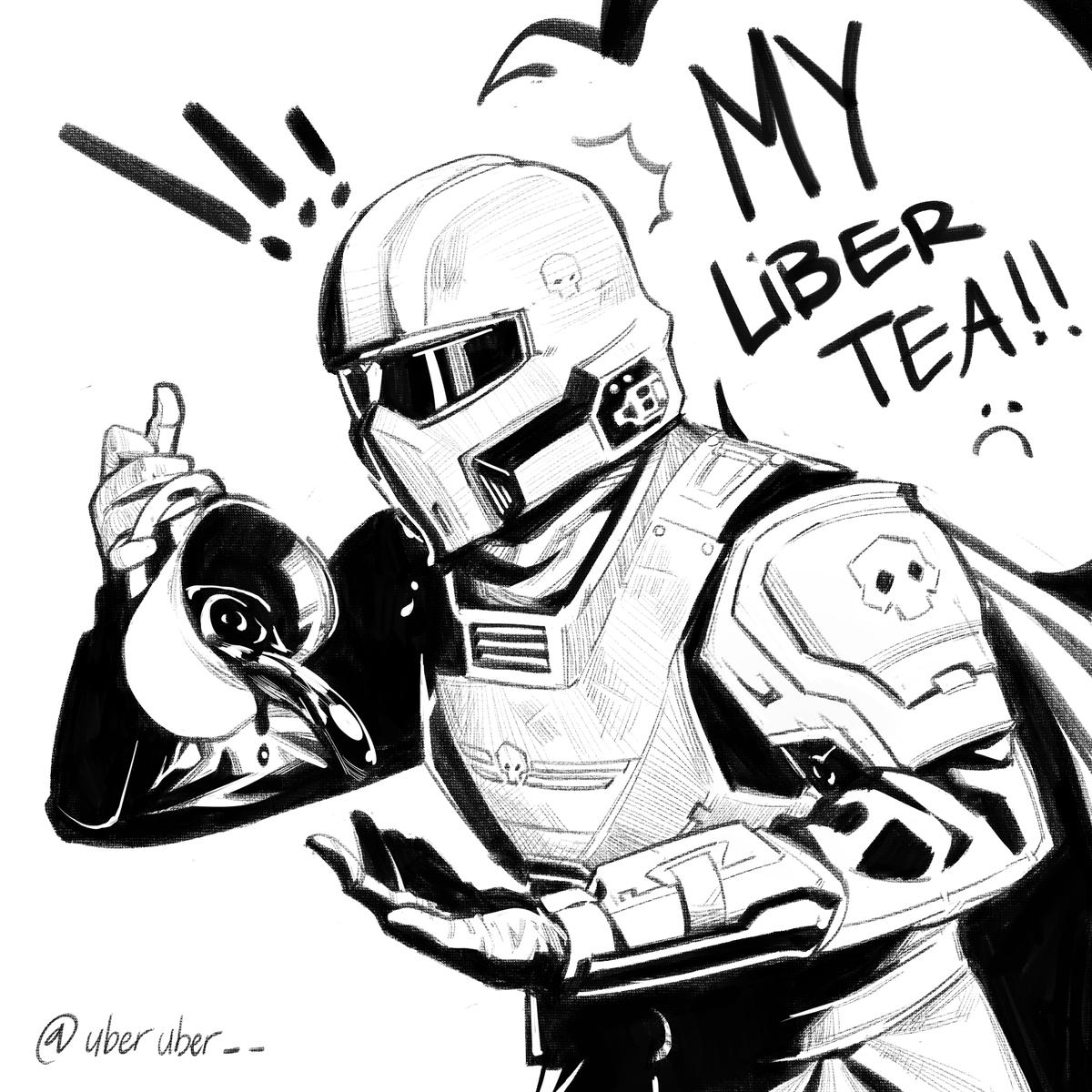 uberuber__'s tweet image. Day 13 of #inkdivers and yes it's the only one I made hehe :] - Tea