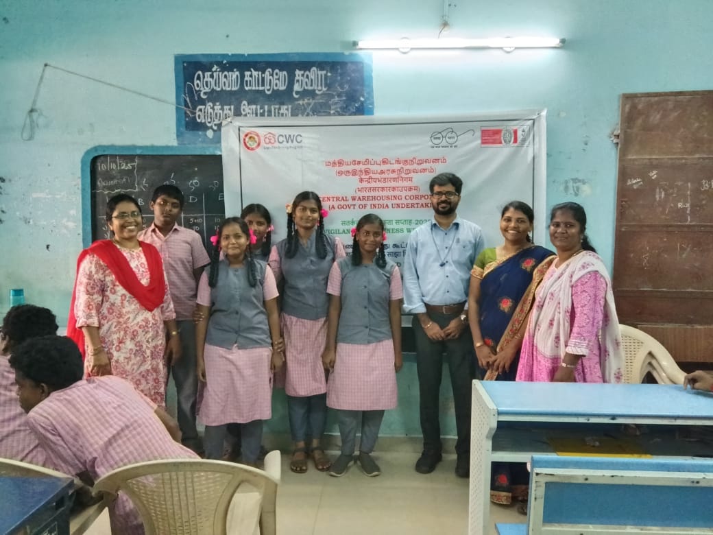 rochennai_cwc's tweet image. 🎨 Vigilance Awareness Week 2025 | Drawing Competition by RO Chennai, CWC
The Regional Office, Chennai – Central Warehousing Corporation (CWC) organized a Drawing Competition in schools as part of the Vigilance Awareness Week 2025 celebrations.
#VigilanceAwarenessWeek2025 #CWC