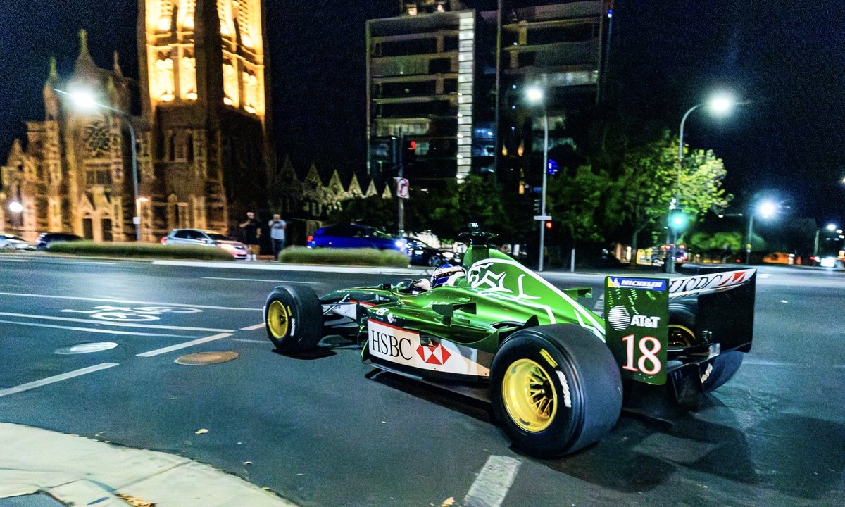 When the Jaguar R2 debuted in Adelaide, taking to its city streets alongside a Bugatti Bolide hypercar for the 2025 Repco Adelaide Motorsport Festival promotional film. The Jaguar returns for the 2026 Repco Adelaide Motorsport Festival: adelaidemotorsportfestival.com.au/post/screaming… #AMF #F1 #Adelaide