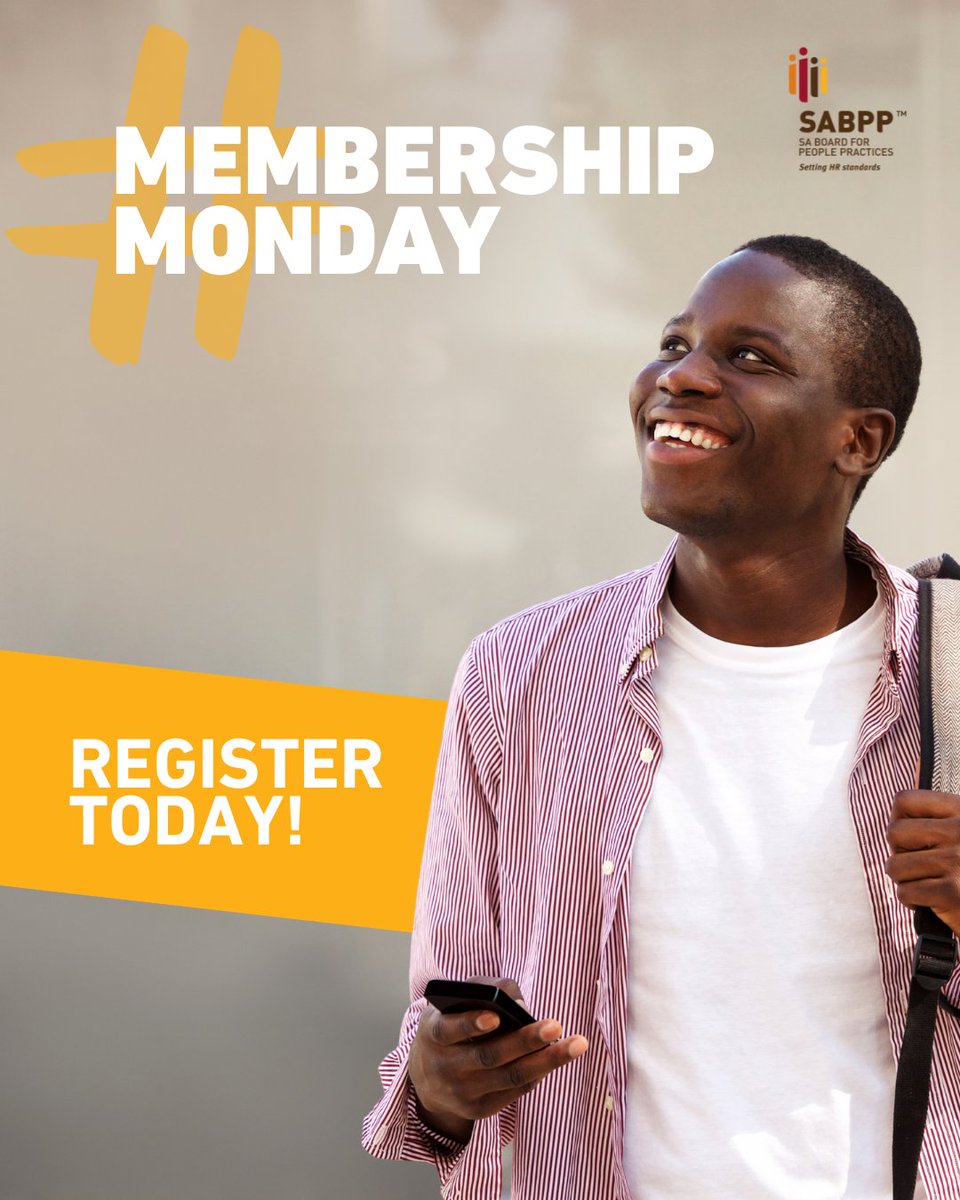 SABPP1's tweet photo. #MembershipMonday

Student Membership

SABPP is passionate about building the future of the HR profession – and that starts with YOU.

Don’t wait for the future to happen. Be part of it.
Register today: https://t.co/U3l4R1TjNx

#FutureHR #StudentMembership #HRProfession https://t.co/pV46ZEs9L9