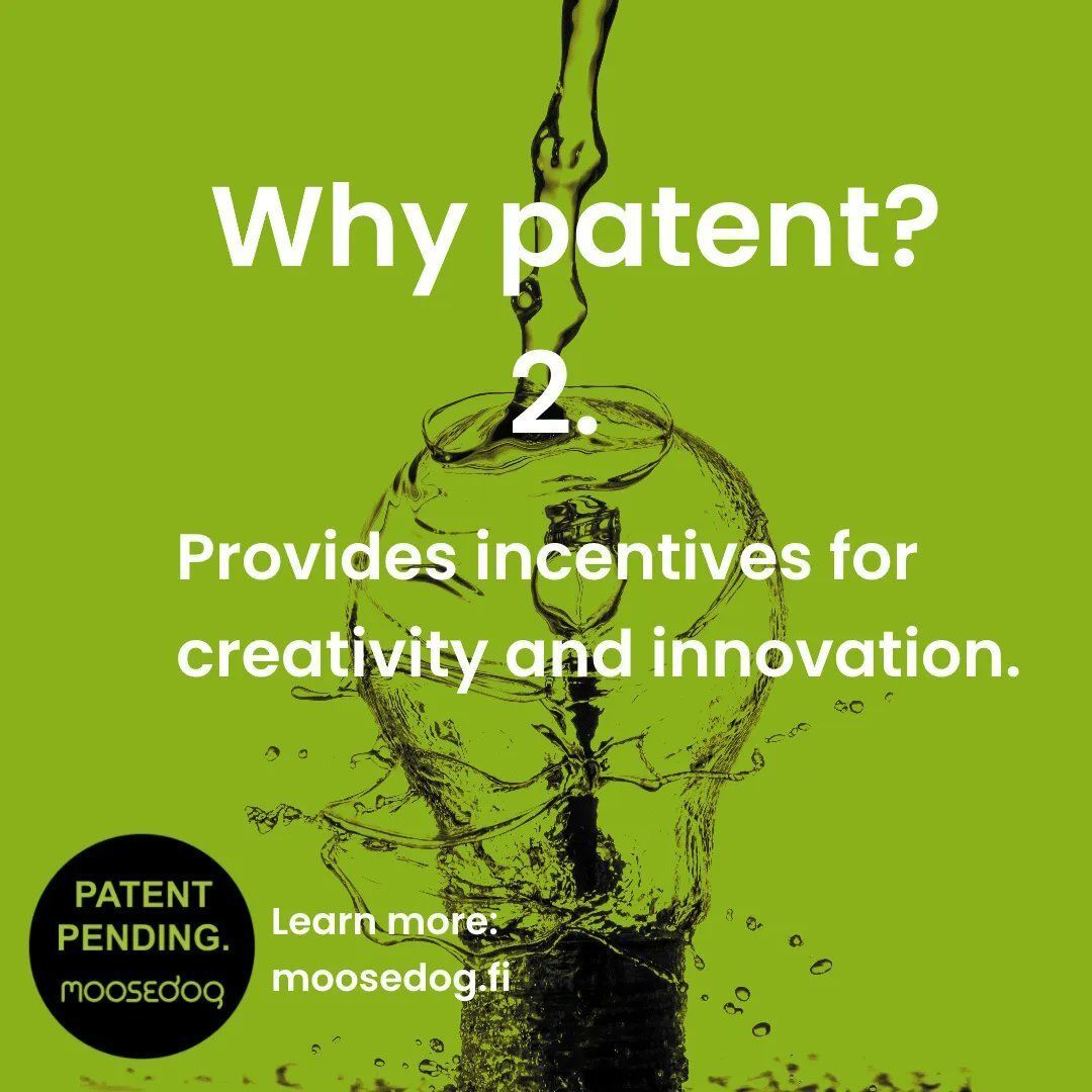 Why patent your ideas?

Patents don’t just protect, they motivate. By rewarding originality, they inspire creators and businesses to keep innovating and pushing boundaries.

👉 Learn more at moosedog.fi

#Innovation #Patents #MoosedogIPR #IntellectualProperty
