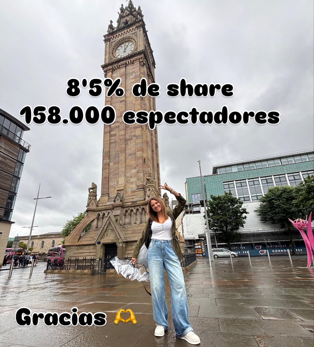 🎉🎉🎉 D A T A Z O 🎉🎉🎉

🌍 8’5% de share
🌍 158.000 espectadores 

Gracias a todos por seguir a <a href="/crislo14/">Cristina López</a> por Belfast 🌏

¡Os esperamos el próximo domingo en <a href="/canalsur/">CanalSur</a> !💚
<a href="/MedinaMediaTV/">Medina Media</a>