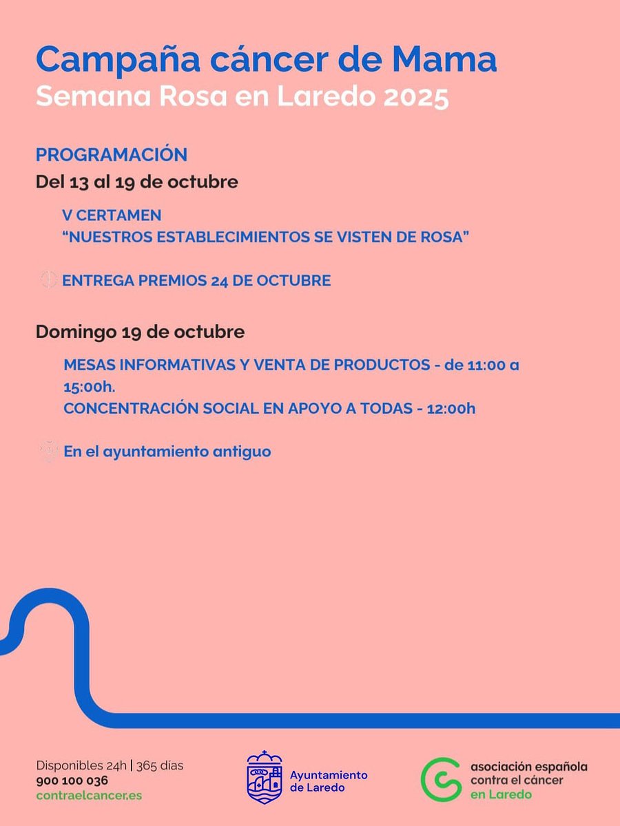 aytolaredo's tweet image. 🎀Programación por el Día Mundial Contra #Cáncer de #Mama en #Laredo.