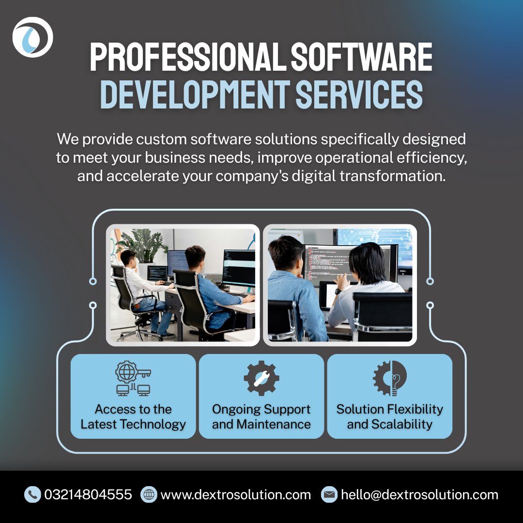 dextrosolution's tweet image. 🚀 Empower your business with professional custom software development tailored to your needs!
📞 0321 4804555 | 🌐 dextrosolution.com | 📧 hello@dextrosolution.com
#CustomSoftware #DigitalSolutions #UAEbusiness #TechInnovation #DextroSolution #DubaiIT #UAEtech #UAE