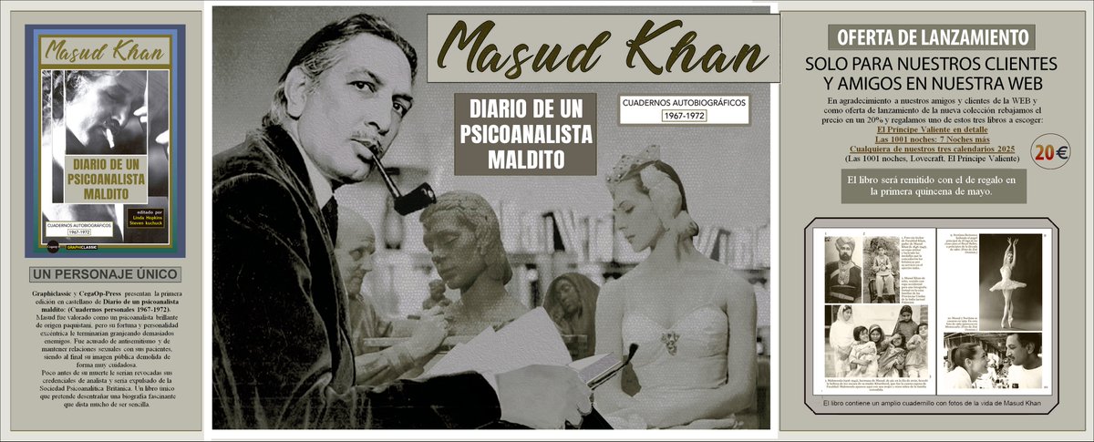 Regresamos por estos lares virtuales después del parón informativo veraniego,🪂que este año se nos ha alargado un poquito por razones de imprenta. 

Volvemos con la ya 2ª Edición de nuestra primera biografía: 'Masud Kahn, el psicoanalista maldito'📓 graphiclassic.com/products/masud…