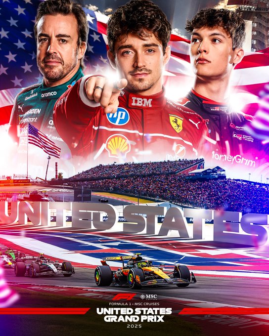 F1GhanaOfficial's tweet photo. RACE WEEK IS BACK!! 💨 

This week, we're back racing in the United States of America! 🇺🇸

#F1 #USGP https://t.co/03izbMMcxP