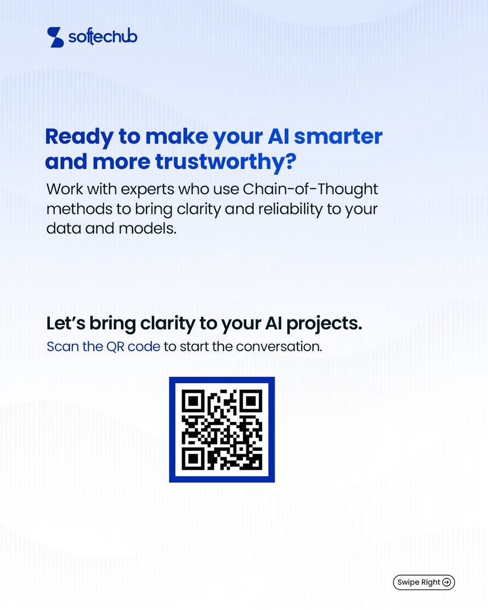 softechubltd's tweet image. Transparent AI builds trust.
Chain-of-Thought reveals how every conclusion is reached helping businesses catch mistakes early and make smarter, safer decisions.
#AI #MachineLearning #Transparency