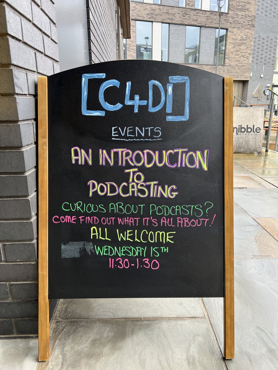 An Introduction to Podcasting. 

I’m running this FREE event this Wednesday at <a href="/C4DIGroup/">C4DI</a> in Hull. 

All welcome. Register here below. 

eventbrite.co.uk/e/an-introduct…