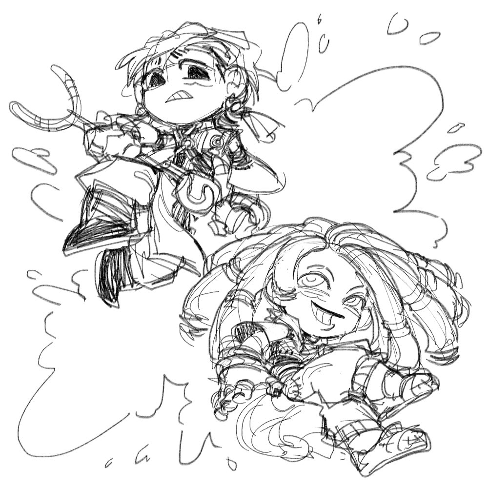 ssenvaniac's tweet image. janka wip, first time ive drawn them in chibi style