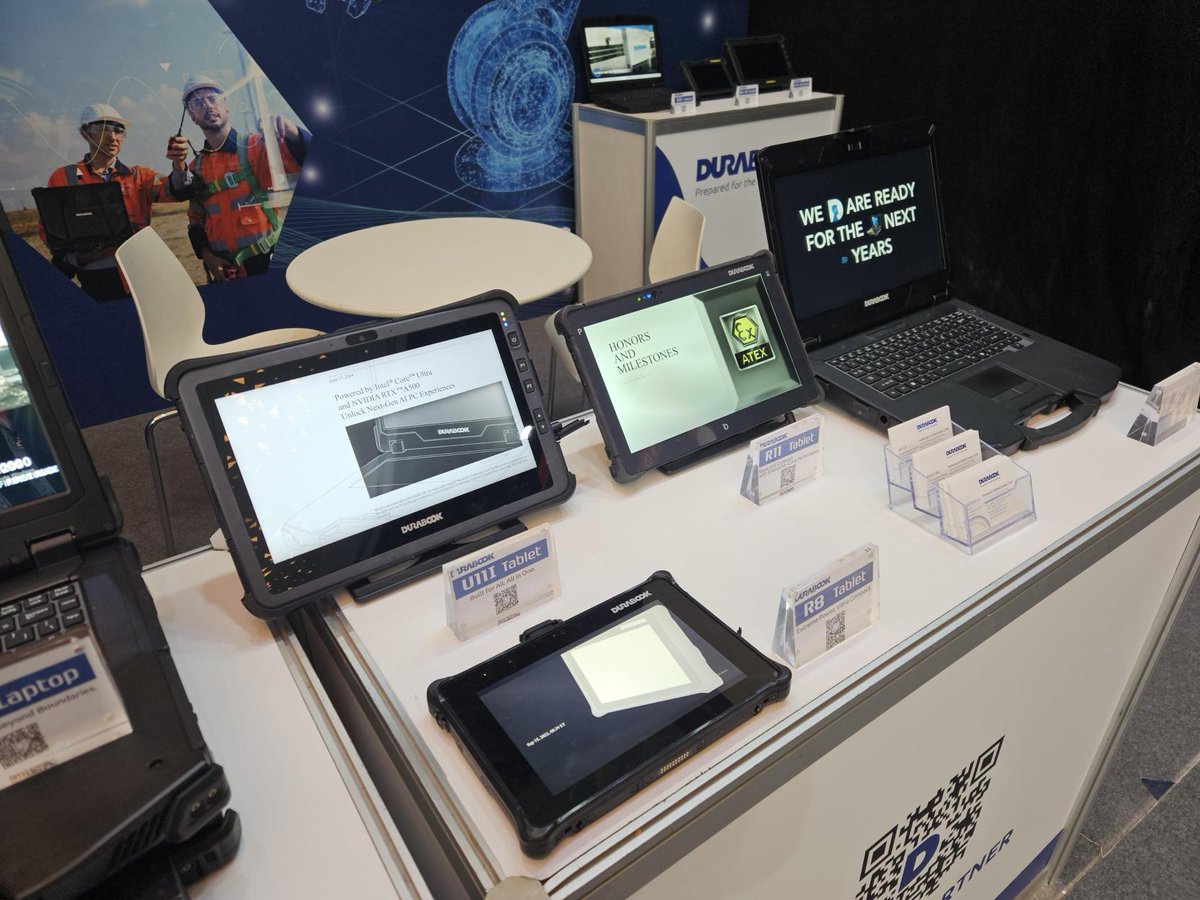 DURABOOK's tweet image. 🚀 LIVE at @GITEX_GLOBAL! Discover the GC-R8 #GroundControlStation, rugged, reliable and ready for mission-critical UAV &amp;amp; robotic ops. Visit us at Hall 4A, Booth 17 to see AI meet rugged mobility!

#Durabook #GITEXGlobal2025 #RuggedTech #FieldInnovation #GroundControlStation
