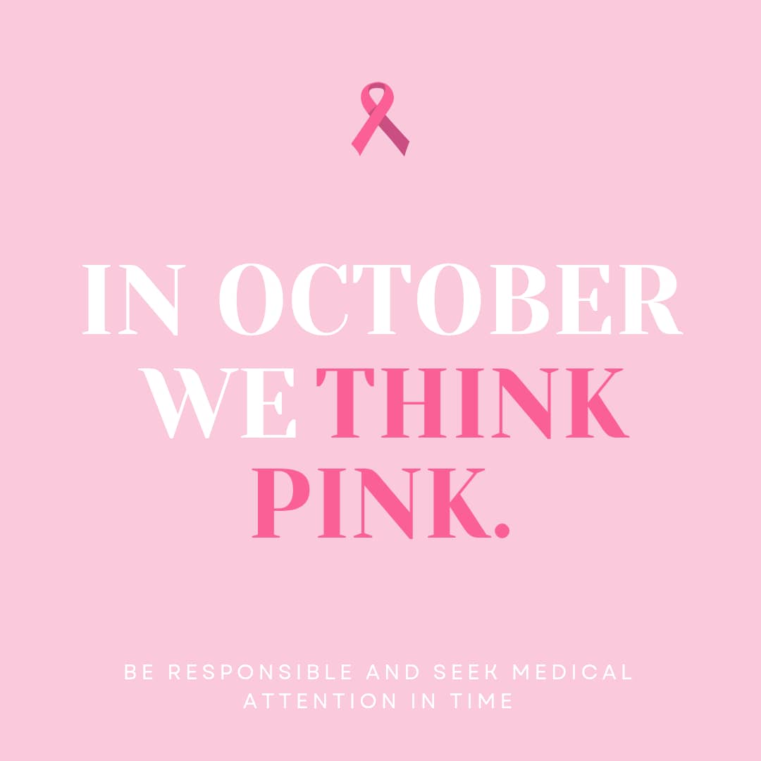 Remember October is Pink.
Breast cancer awareness month.