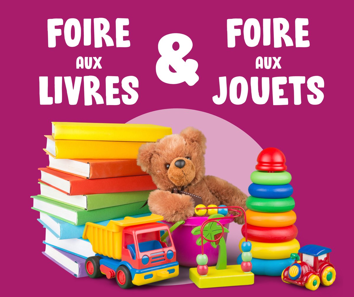 📚🧸Vos foires préférées seront de nouveau réunies le temps d'un week-end riche en bonnes affaires ! La foire aux livres se déroulera le 22/11 et la foire aux jouets le 23/11, de 9h30 à 13h.
Pour y participer, inscrivez-vous gratuitement jusqu'au 26/10.
🔗bit.ly/490cNfW