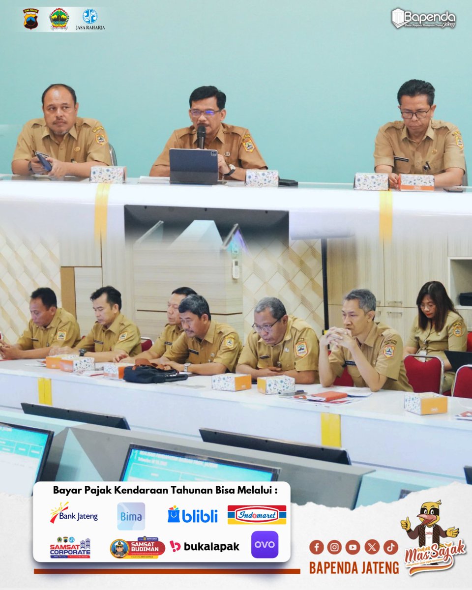 BPPD_JATENG's tweet photo. BAPENDA Provinsi Jawa Tengah mengadakan kegiatan Rapat Optimalisasi Pencapaian Kinerja Pendapatan dan Pengendalian Pelaksanaan Operasional Kegiatan (POK) s.d Triwulan III TA. 2025 pada hari Senin, 13 Oktober 2025. https://t.co/ANXs1cz3Tq