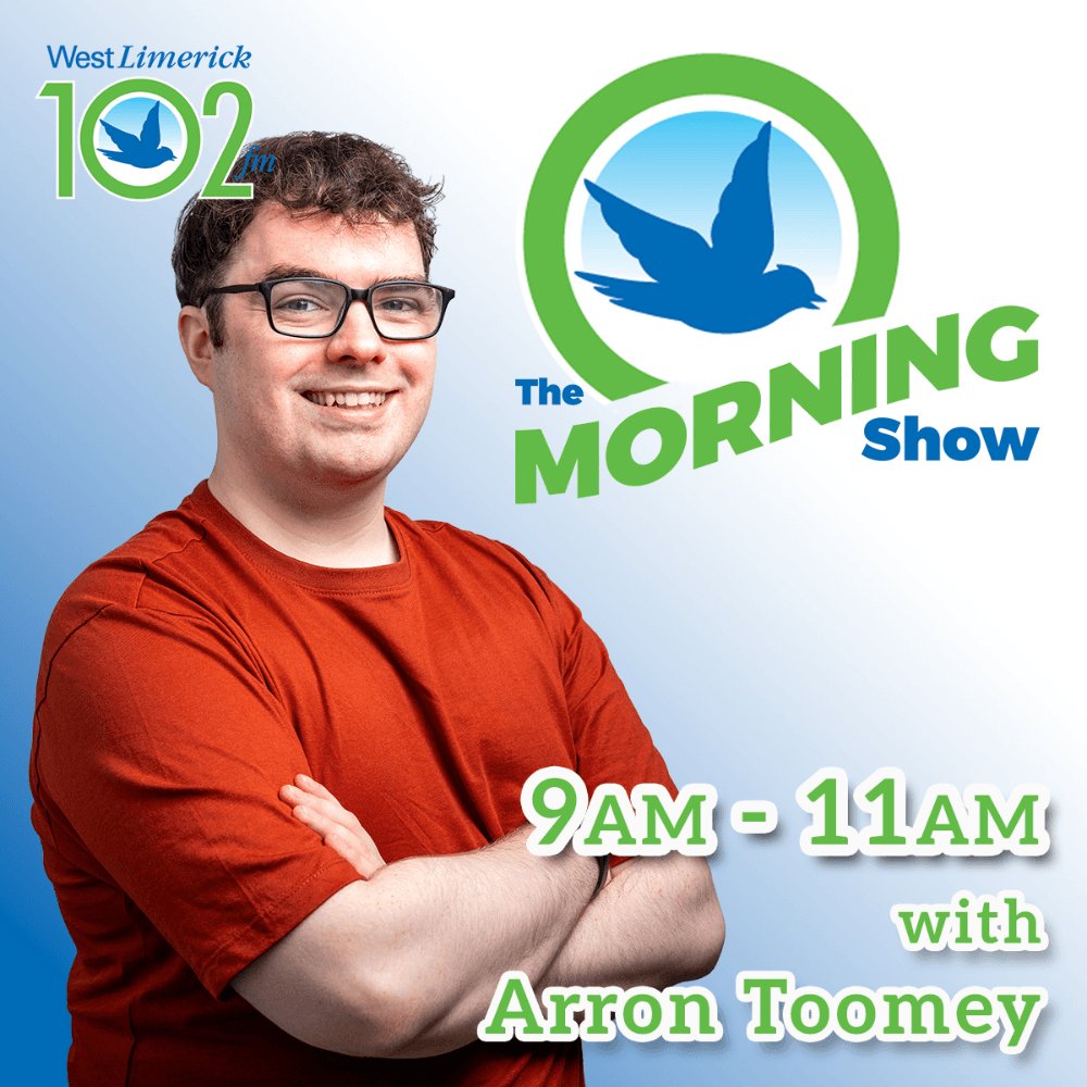 ☀️ Brighten up your Monday with 𝗔𝗿𝗿𝗼𝗻 𝗧𝗼𝗼𝗺𝗲𝘆 on the 𝗠𝗼𝗿𝗻𝗶𝗻𝗴 𝗦𝗵𝗼𝘄, 𝟵–𝟭𝟭𝗮𝗺 🎶📻 

Music, chat &amp; good vibes to start the week right! 👉 Tune in at westlimerick102fm.ie

#WestLimerick102FM #MorningShow #ArronToomey #MondayMotivation #Radio #TuneIn