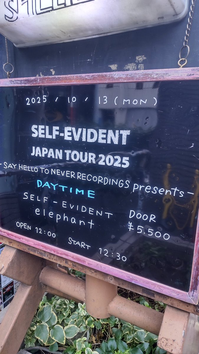 Self-Evident Japan Tour 千秋楽
昼の部にお邪魔しました
チケット取り置き感謝です

観れてよかった
ステキな時間をありがとう
elephant も最高にカッコよかったです
物販も充実
お値打ちでした