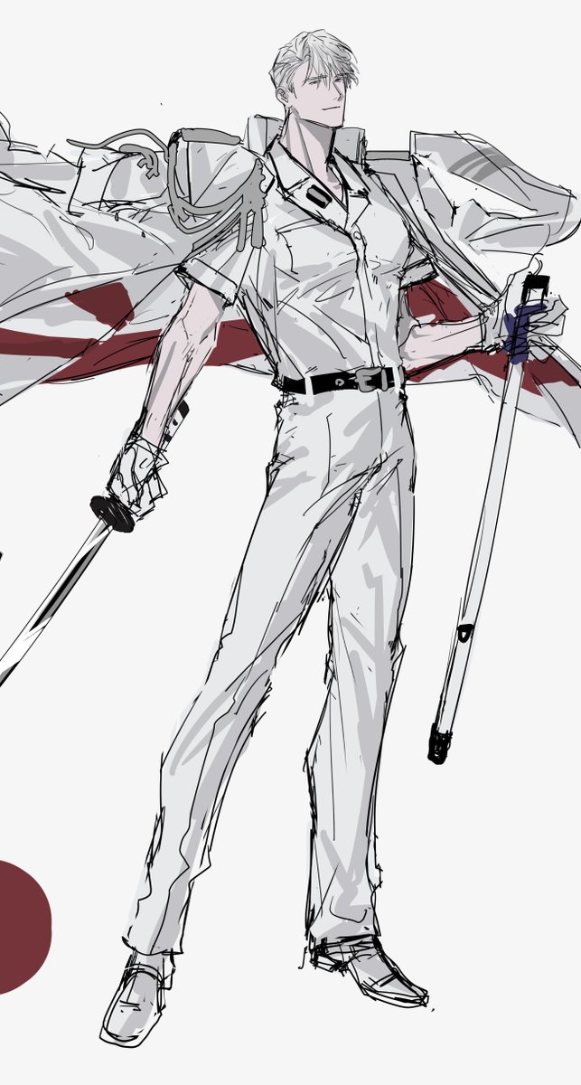 on69_h's tweet image. ラフ。足長いのか短いのか分からなくなってくる
