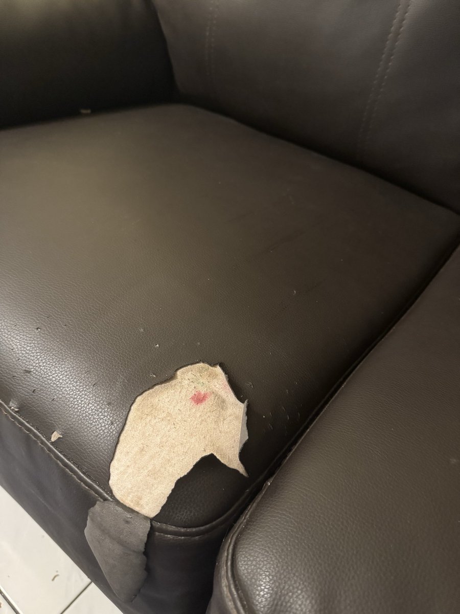 samcacaaa's tweet photo. From this.                             To this

Jimat tak payah beli sofa baru. Koyak sikit, kita tampal guna leather patch je. Settle ✅￼ https://t.co/9Af2XXedbS