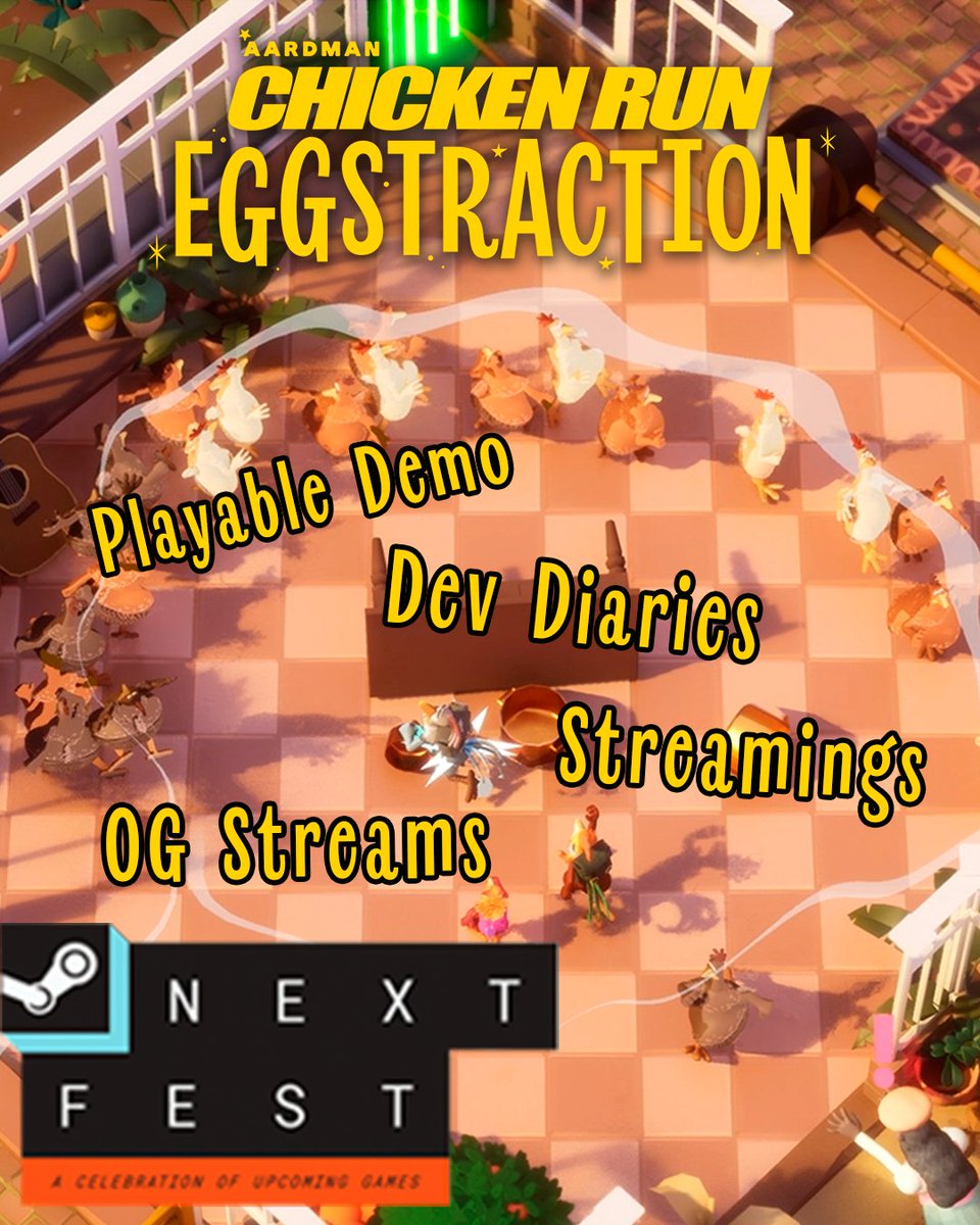 Chicken Run: Eggstraction is featured in Steam Next Fest!

This is your last chance to play the demo before the full game launches on October 24th

Play the demo now👉 bit.ly/4q7u3pD

Don’t forget to wishlist the game to be ready for release! 💛

#ChickenRunEggstraction
