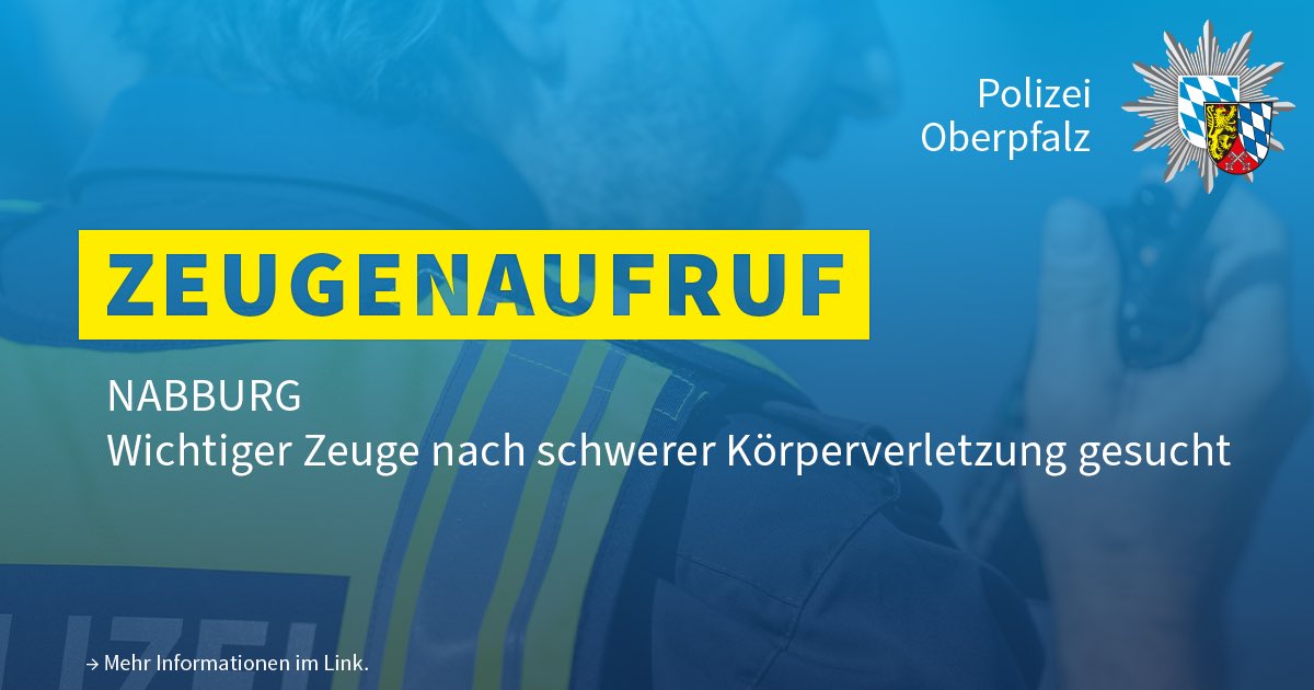 Wichtiger Zeuge gesucht.

In der Nacht vom 8. auf den 9. Februar 2025 wurde ein 26-jähriger Mann in einer Diskothek schwer verletzt. Der Täter ist unbekannt. Wir suchen jetzt nach einem wichtigen Zeugen.
Das Plakat sowie Infos zum Vorfall findet ihr hier:

polizei.bayern.de/aktuelles/pres…