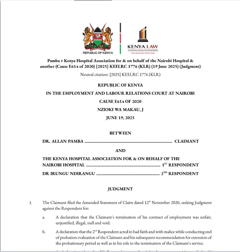 dunstan_riziki's tweet photo. Probation clauses in employment contract should be clear that once the probation period lapses and there are no reasons for  otherwise consideration, Consideration for employment is automatic the court ruled. https://t.co/pds04vgLNe