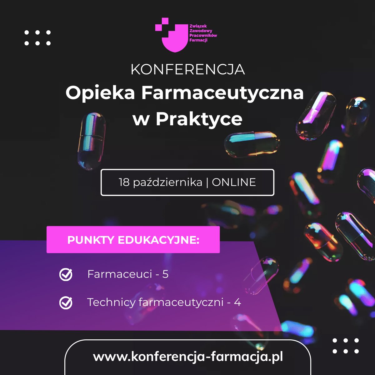 ZzpfPl's tweet photo. Konferencja Farmaceutyczna 2025 – Opieka Farmaceutyczna w Praktyce 18 października 2025 r.  Opieka farmaceutyczna w Polsce wchodzi w nową erę. Agenda i bilety: https://t.co/yYbE7Qwb9k #szkolenie #online https://t.co/jnSJ0gQZab
