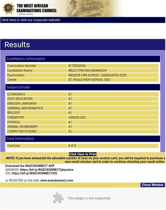 winexviv's tweet image. This 16 years old girl Iwuji Cynthia Amarachi got parallel A’s in WAEC only for her Chemistry result to be withheld for no communicated reason.
This little girl had lost her dad and her mom is really struggling.
I want to help her.
WAEC needs to investigate this urgently!