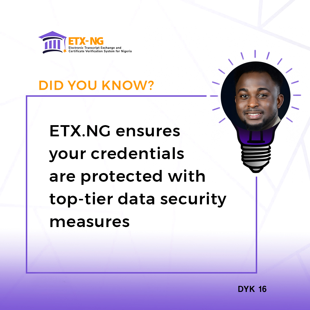etxnigeria's tweet image. 🔐We go the extra mile to safeguard your academic records with top-tier security measures.
Because your credentials deserve nothing less than the best protection. ✅

Explore👉exchange.etx.ng

#ETXNG #DataSecurity #transcriptrequest #studentsupport #explorepage