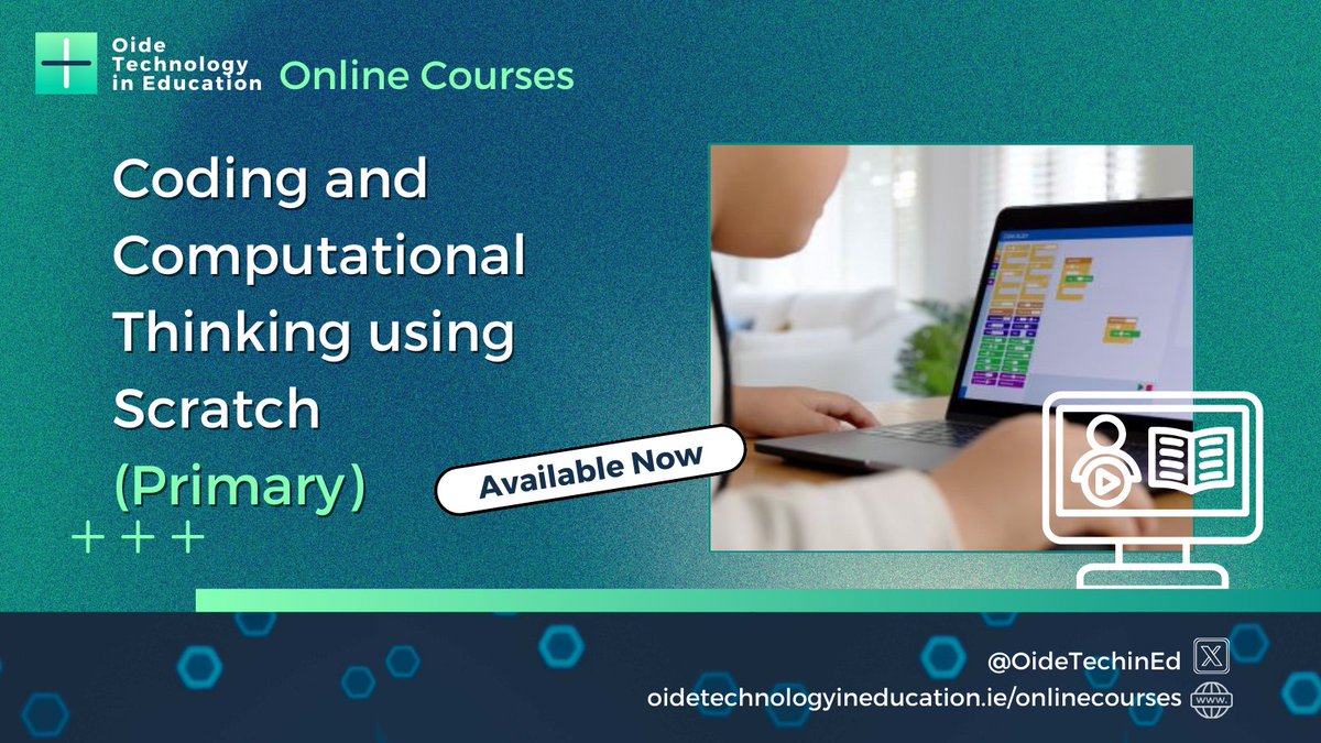 OideTechinEd's tweet image. #EUCodeWeek is here! 

Are you motivated to learn a little about Coding and Computational Thinking using Scratch? Do it the easy way, at your own time and pace, with our online course. 

Self-enrol: bit.ly/Code_Scratch 

#ICTonlinecourses @OidePrimarySTEM @CodeWeekIRL