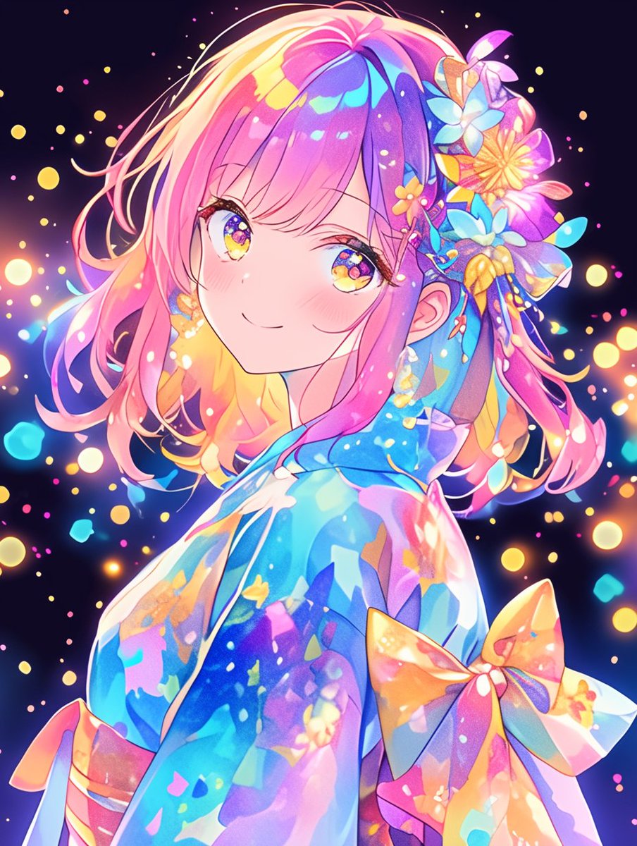 #三連休はフォロワーさんが増えるらしい 
せっかくなのでこのタグを付けて最近お気に入りのキラキラスタイルのイラストを載せてみます✨️