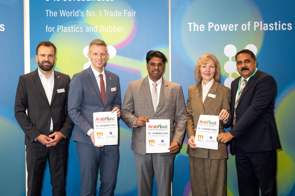 From a strong start in 2005 to many successful editions, our alliance with Messe Düsseldorf continues. Thrilled to announce Arabplast 2027 at K 2025!   

#ARABPLAST #arabplast2027
