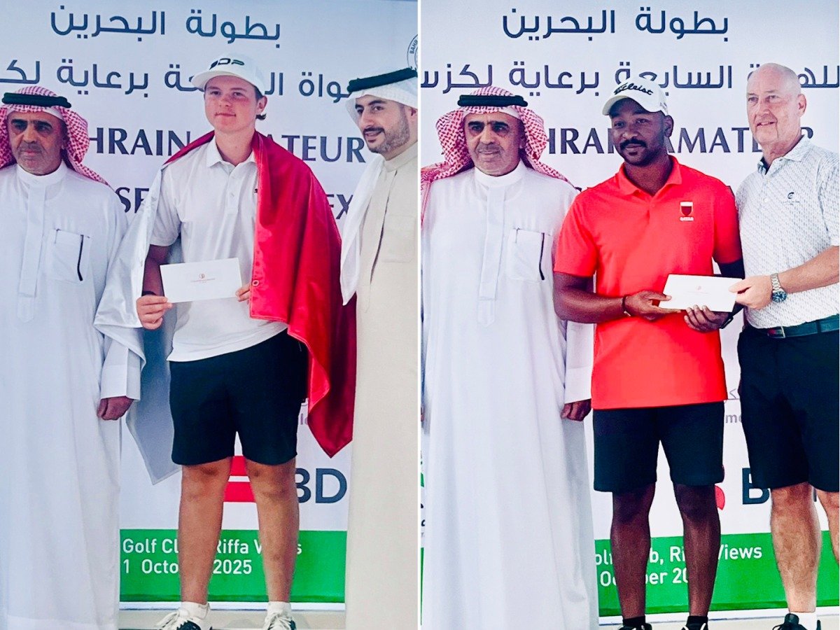 Qatar’s Daniel Sokolov and Saleh Al Kaabi shone at the Bahrain Open Golf Championship, finishing second and third respectively. The 14-year-old Sokolov impressed with a five-under-par total of 211, while Al Kaabi followed closely at 212. #QatarGolf #TeamQatar #BahrainOpen #Golf