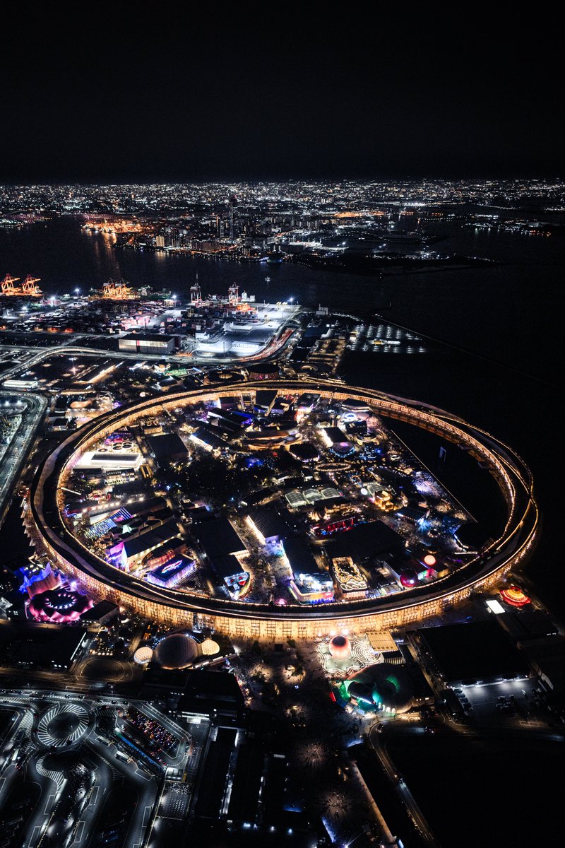 Nitto_Photo's tweet photo. 夜の夢洲に輝く大屋根リングの美しさ

#大阪・関西万博 #EXPO2025 https://t.co/ZXYvCmWLQZ