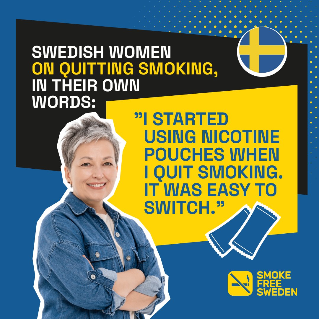 Let’s remind everyone of the power of the pouch!

Since 2016, nicotine pouches have revolutionized Sweden’s fight against smoking, and the results speak for themselves:

👉49% drop in smoking among women
👉The most effective quitting method, outperforming all other alternatives