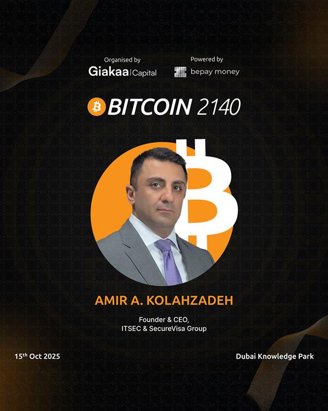 itsecnow's tweet photo. We’re proud to announce that our Founder &amp; CEO, Amir A. Kolahzadeh, will represent ITSEC as a distinguished speaker at the Bitcoin 2140 Forum 2025, organized by Giakaa Capital and bepay money.
#ITSEC #Bitcoin2140Forum #GiakaaCapital #bepaymoney #Cybersecurity #BlockchainSecurity https://t.co/cXLiGJeU4R