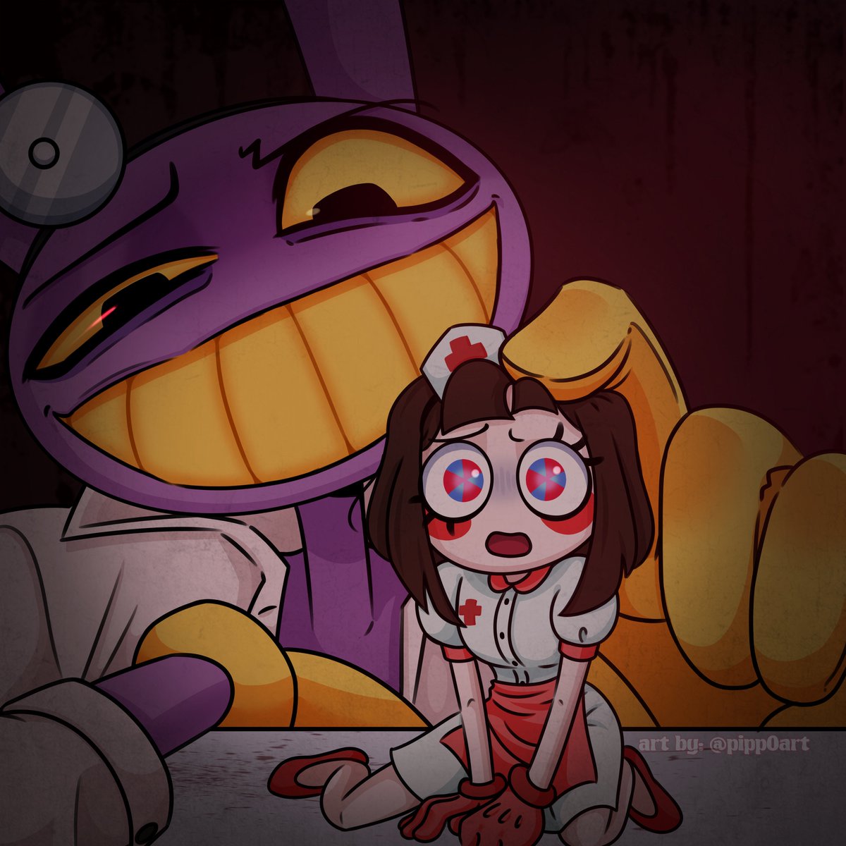 pipp0art's tweet image. ₮ⱧɆ ĐØ₵₮ØⱤ ₩łⱠⱠ ₴ɆɆ ɎØɄ ₦Ø₩. . .

#jaxTADC #funnybunny #pomnitadc #JaxxPomni #TADC #Halloween2025