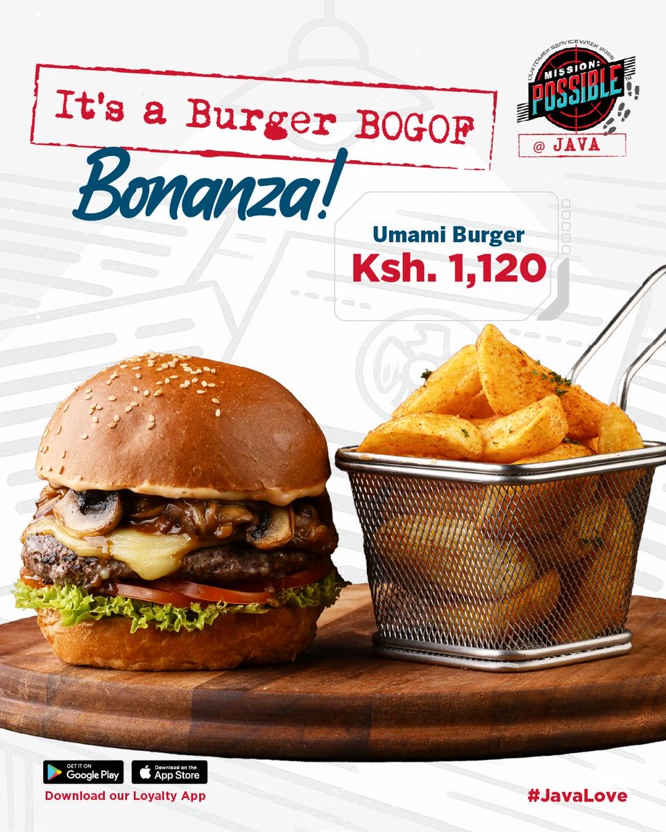 javahouseafrica's tweet image. Grab the office crew for lunch because we’re having a Burger BOGOF party! Visit your nearest Java branch to enjoy
#MondayBurgerMadness
#JavaLove