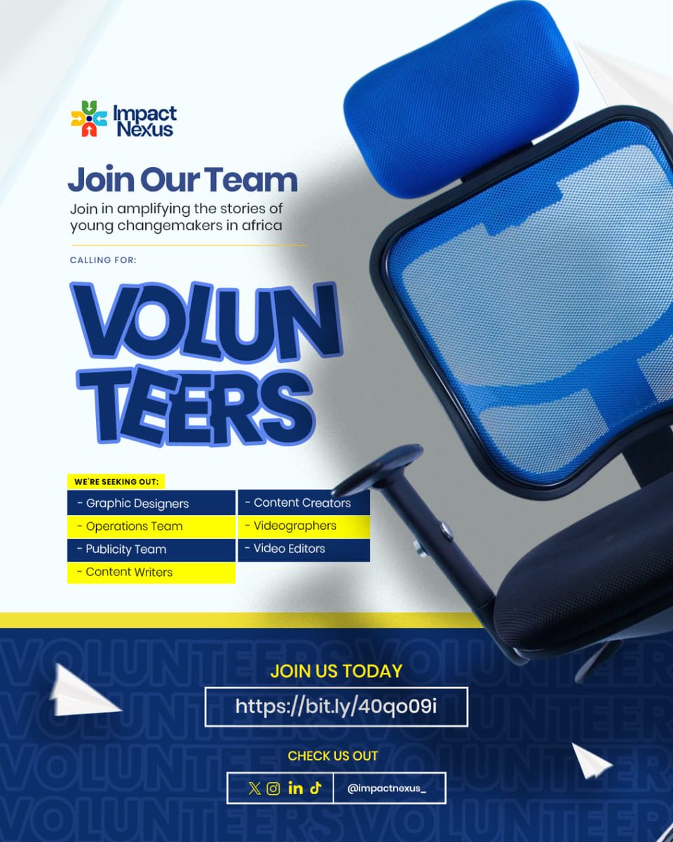 impactnexus01's tweet photo. CALL FOR VOLUNTEERS📢

Impact Nexus is recruiting vibrant volunteers to join our mission of spotlighting inspiring youth stories that drive real impact!🤗

Join the movement today!🚀
Register here: https://t.co/EnvUjFZzOQ https://t.co/oXQ31kfiwe