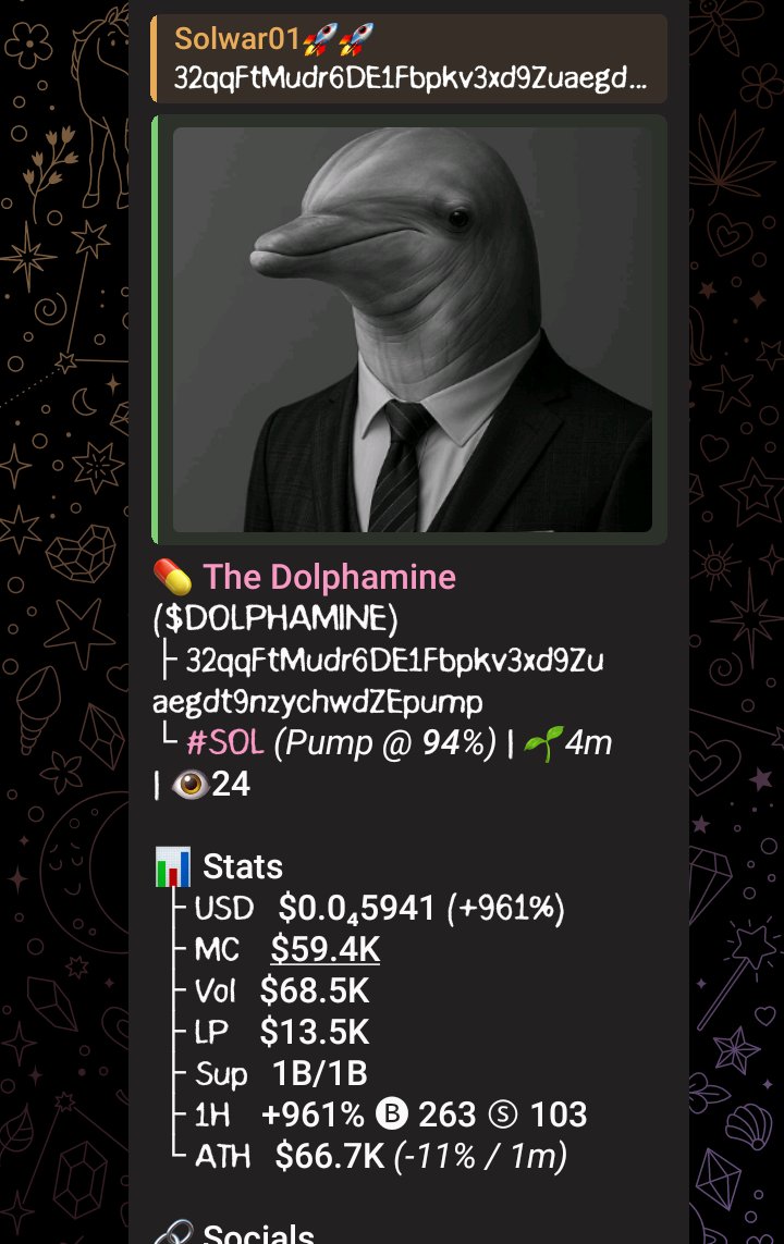 solwar01's tweet image. Gamble wisely on $DOLPHAMINE

CA&amp;gt;&amp;gt;
32qqFtMudr6DE1Fbpkv3xd9Zuaegdt9nzychwdZEpump
#AFazenda17