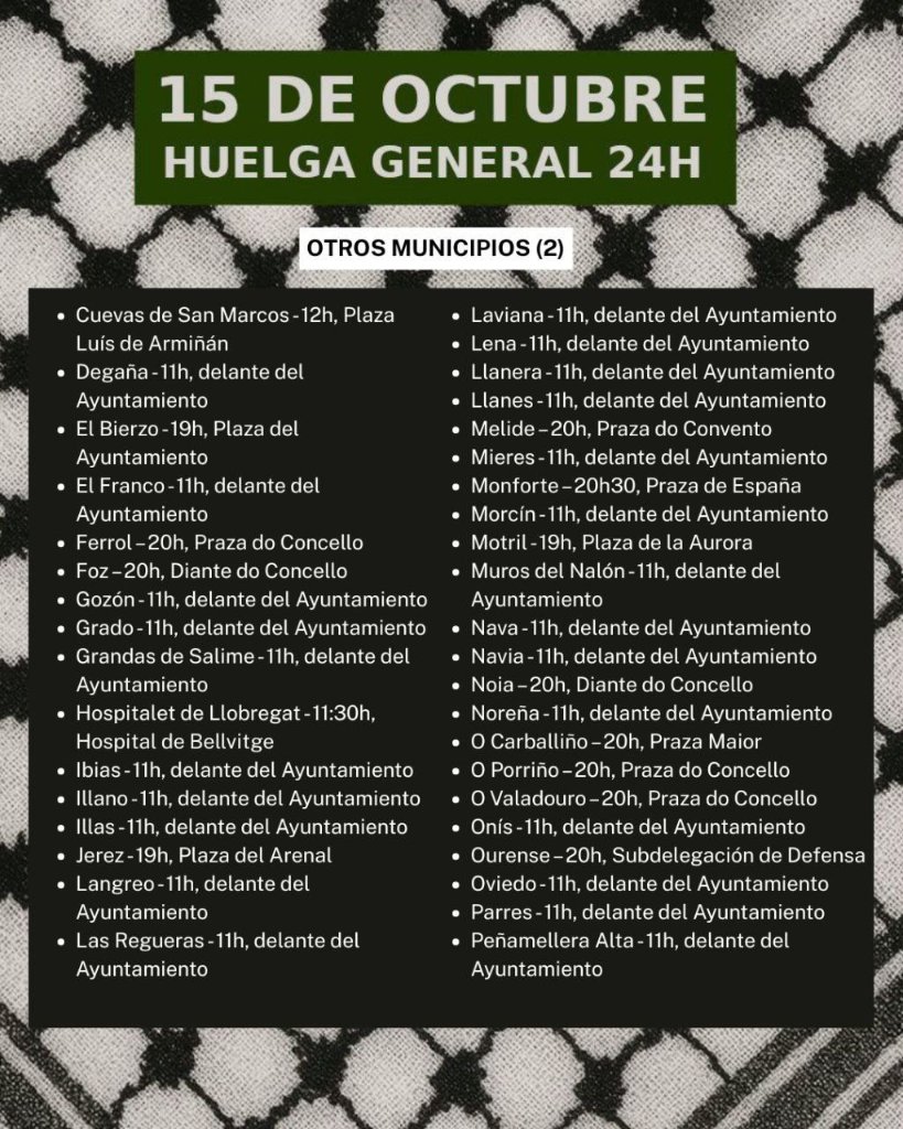 Informatica_CGT's tweet photo. Recopilatorio de manifestaciones y concentraciones en la huelga general del 15 de octubre
#15octHuelgaGeneral https://t.co/k8dsj1jvkX