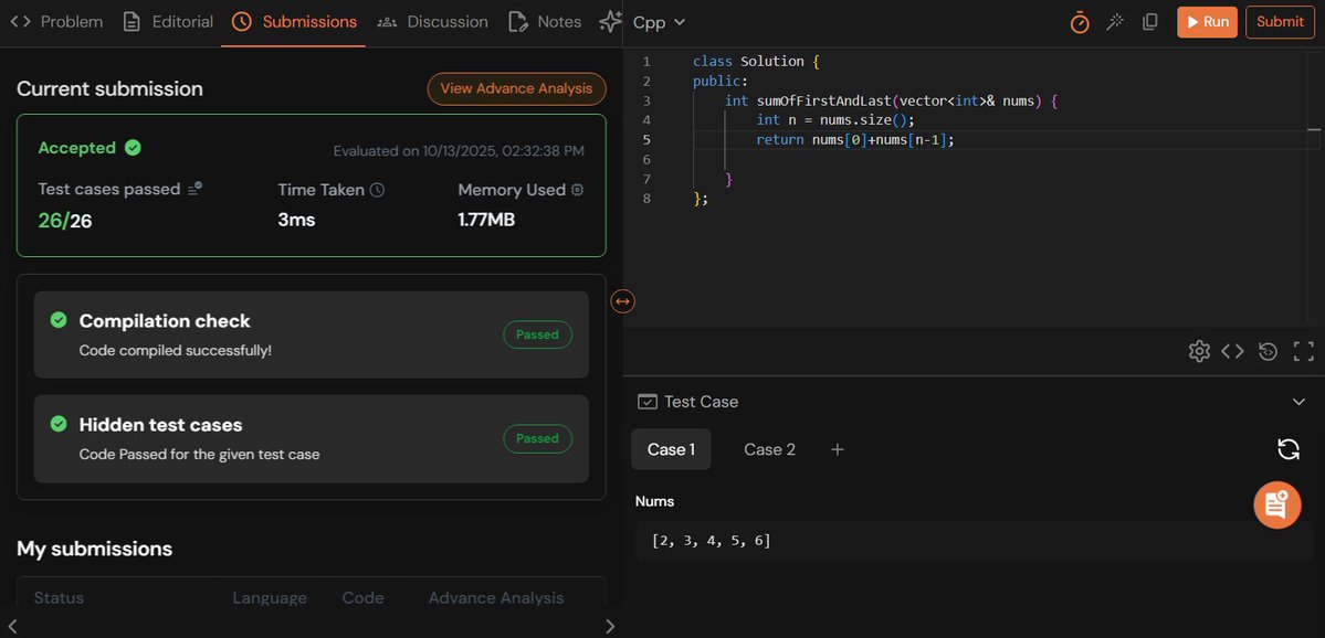 SilentCommit01's tweet image. Day 1 of #TUFWinterArc 💻
Revised Lecture 1 as given in the task and solved related problems from Striver’s A2Z DSA Sheet.
The challenge has begun, and I’m staying consistent revising assigned topics while continuing my own DSA prep side by side 🚀
@takeUforward_ @striver_79