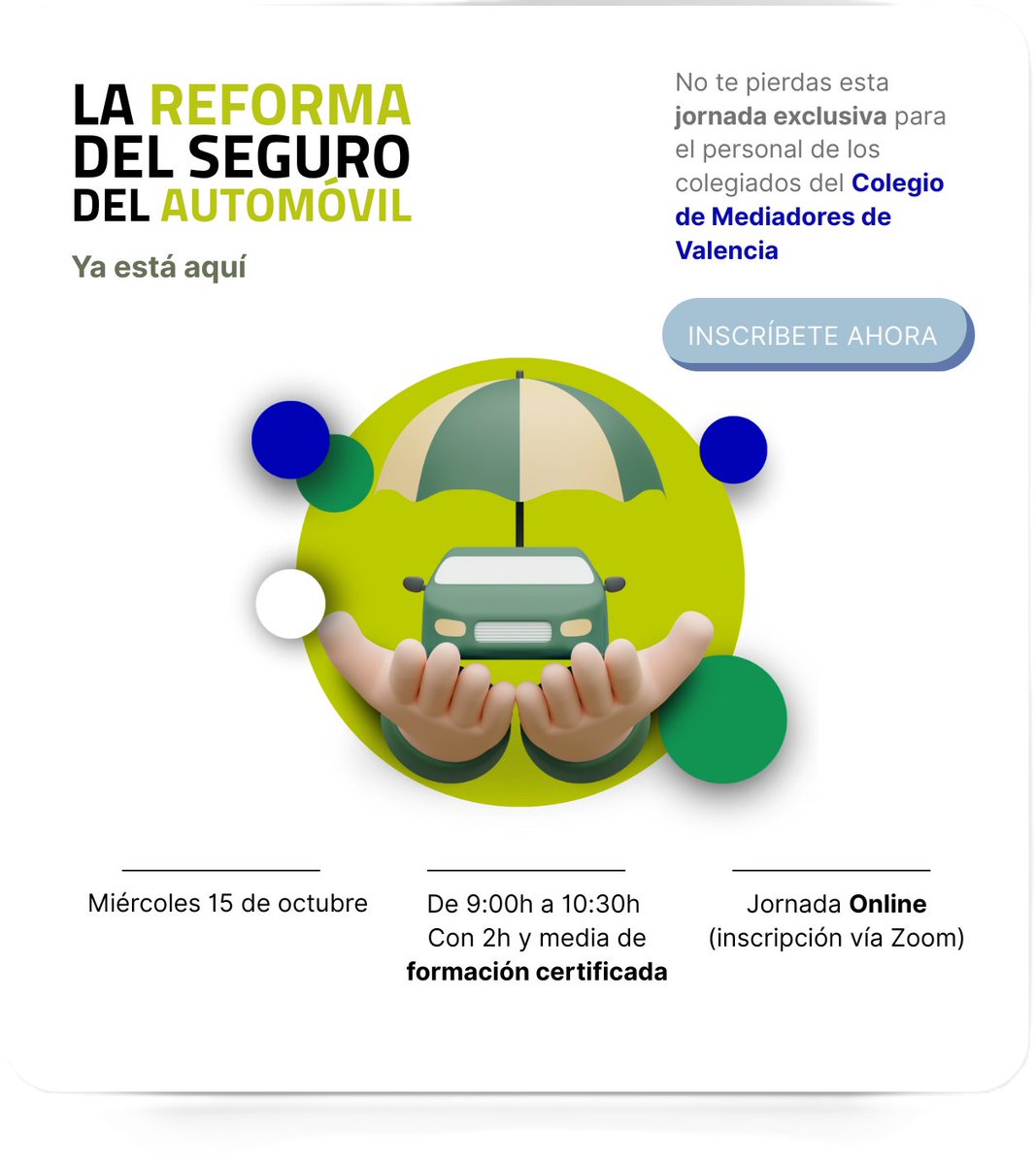 🚗 FORMACIÓN: Reforma del Seguro del Automóvil
📅 15 octubre | 9:00h Online 👨‍🏫 Adolfo Campos  <a href="/FundacionInade/">Fundación Inade</a> 

Nueva Ley 5/2025 de Responsabilidad Civil: ✅ Vehículos afectados ✅ Responsabilidades ✅ Soluciones aseguradoras
⚠️ Plazas limitadas 🎓 Certificado disponible
