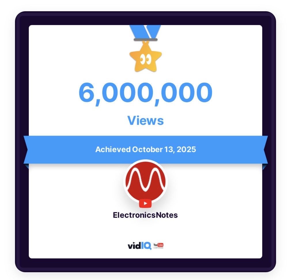 ElecNotes's tweet image. I’ve just passed the 6 million video views on my YouTube channel.
It’s taken a while, but the number of views is now going up as I’m now focussing on almost exclusively on electronic components.
I’ve got a lot more component videos planned.
In the meantime I’m rather happy…