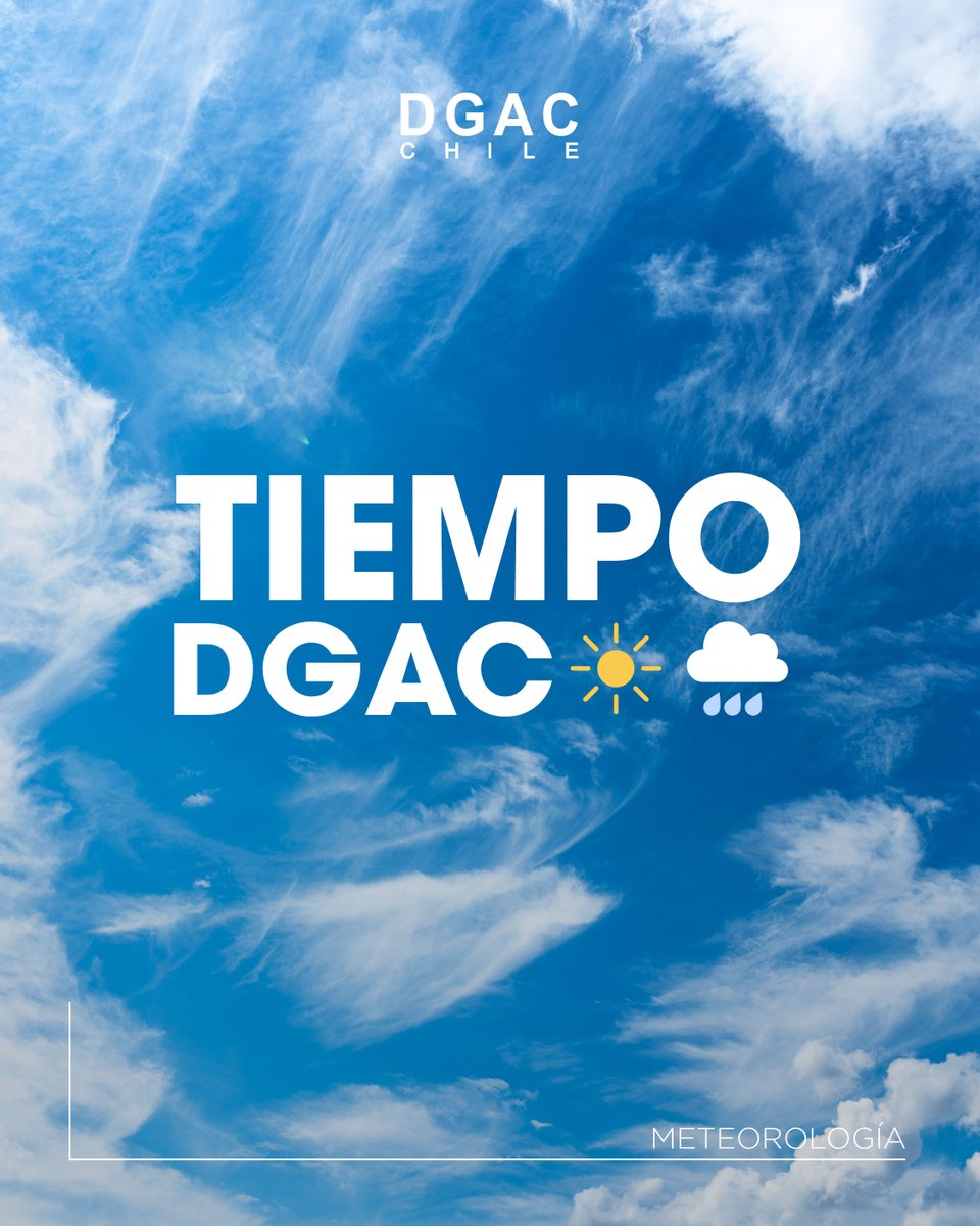 DGAC Chile (@dgacchile) on Twitter photo ¡Buenos días! #Lunes
Revisa la #ProyecciónMeteorológica de <a href="/meteochile_dmc/">MeteoChile</a> para la semana del 13 al 17 de #octubre 🗓️
👉meteochile.gob.cl ¡Buenos días! #Lunes
Revisa la #ProyecciónMeteorológica de <a href="/meteochile_dmc/">MeteoChile</a> para la semana del 13 al 17 de #octubre 🗓️
👉meteochile.gob.cl