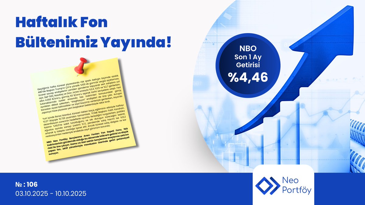 📣 Haftalık Bültenimiz Şimdi Yayında!

Neo Portföy yönetimi tarafından hazırlanan haftalık bültenimize aşağıdaki linkten erişebilirsiniz.

neoportfoy.com.tr/TR/Arastirma/A…