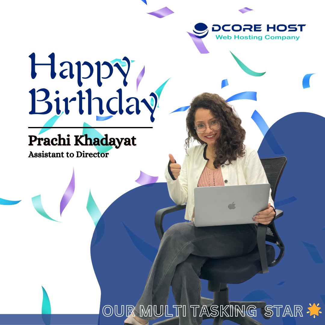 dcore_host's tweet photo. Happy Birthday, Prachi Khadayat! 

Here’s to the all-rounder of our office, the one who keeps everything running smoothly, brings positive energy to every task, and never says no to a new challenge!   

Your multitasking spirit make Vaani Live a better place every single day. https://t.co/EeTcPLG5aV