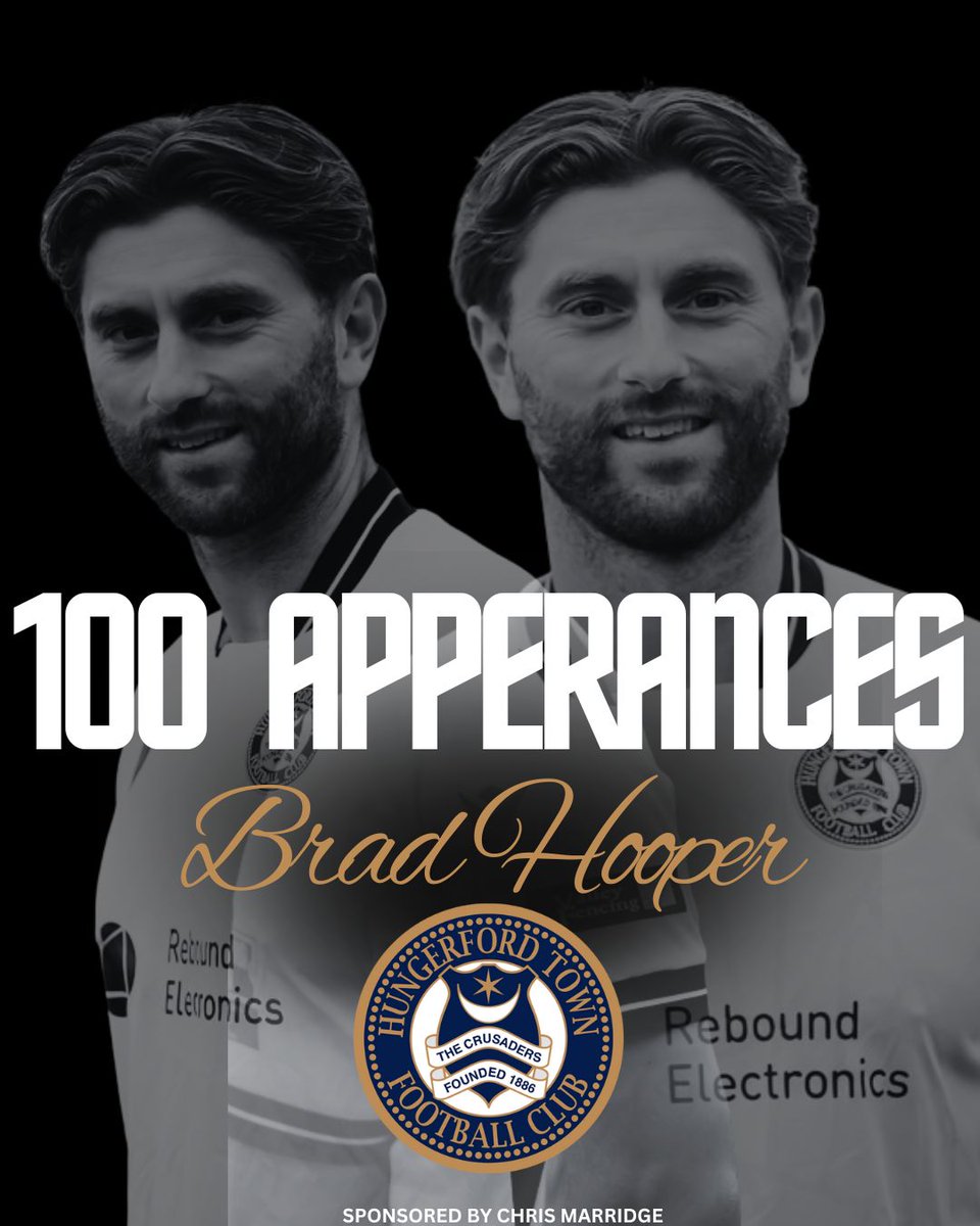 HungerfordTown's tweet image. 100 up for Brad Hooper! 👏

🎉 100 appearances
⚽ 5 goals
🌟 6 Star Player awards

"Hoops" has been a pillar of consistency &amp;amp; class. Whether it's breaking up play, threading passes, or leading by example, he's left a mark on every one of those 100 games.

Congrats @bradhooperr6