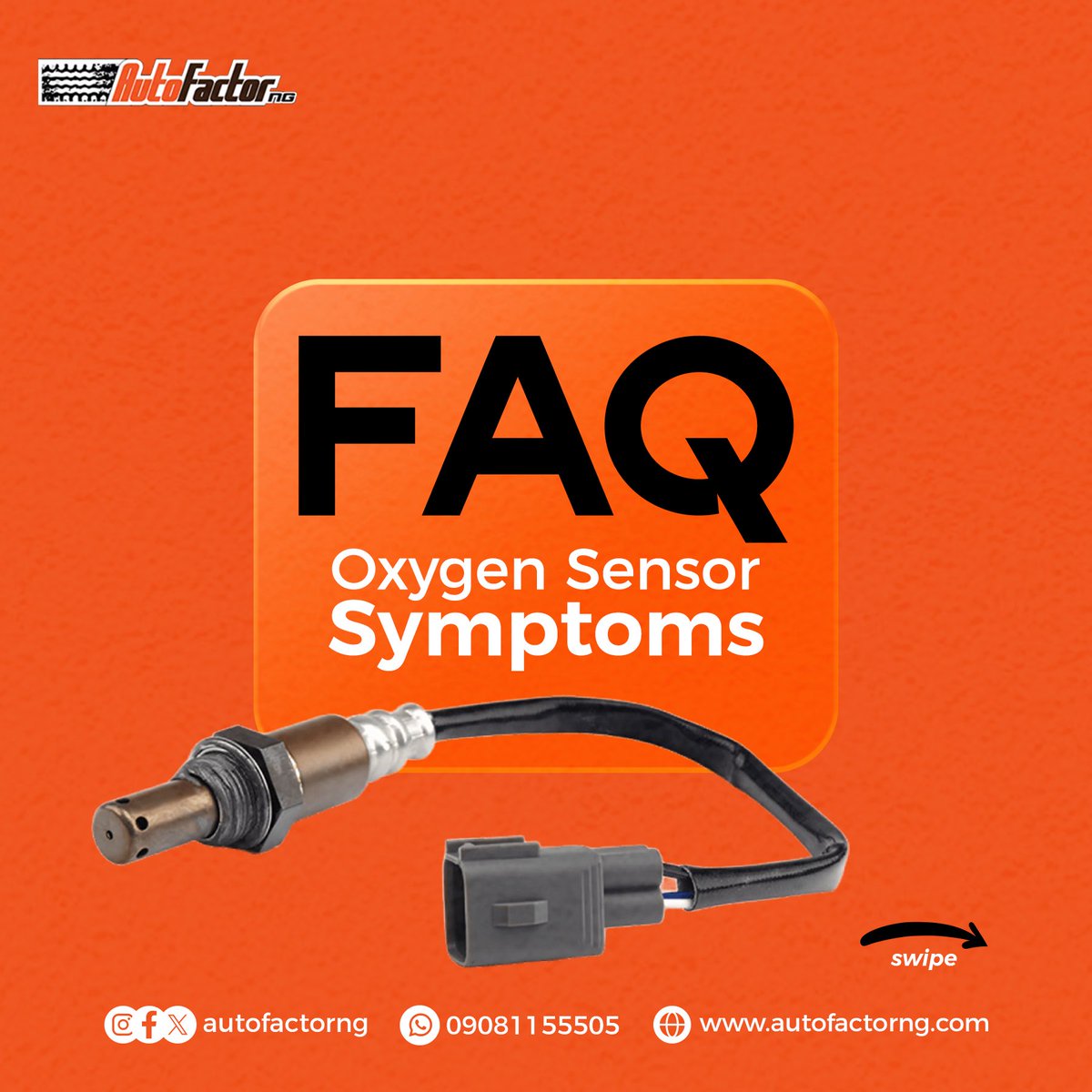 AutofactorNg's tweet photo. Is your engine running rough or burning more fuel than usual?
It might be your oxygen sensor acting up! Learn the key signs before it leads to bigger repairs.
Swipe to uncover the common O₂ sensor symptoms every driver should know.

#autoparts #automobile #cars #carparts #Oasis https://t.co/nczGZdestK