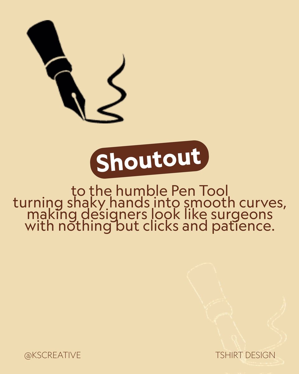 KingSky008's tweet image. Shout-out to pen tool guys, Those who knows Know 😏 - every @designer  first difficult tool 

I decided to make a Tshirt design to appreciate a memory of a difficult yet interesting tool 

Let&apos;s discuss 🙂

#tshirtdesign #graphicdesignstrategy #graphicdesign #designer #everyone